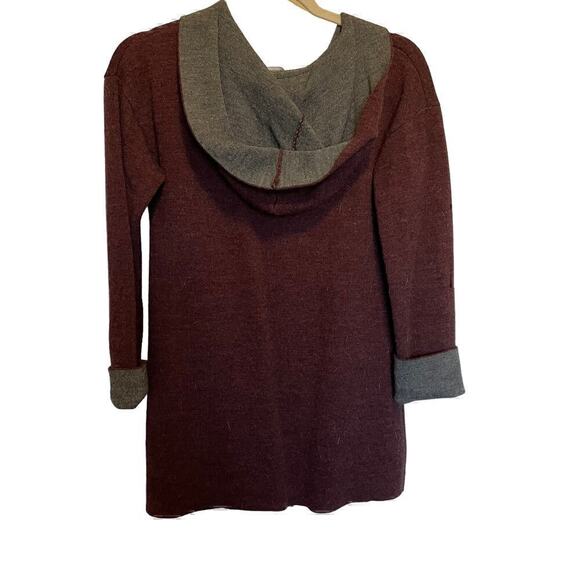 Jones & Company Cardigan Zip Front Burgundy and Grey Knit Size S with pockets - Picture 2 of 10